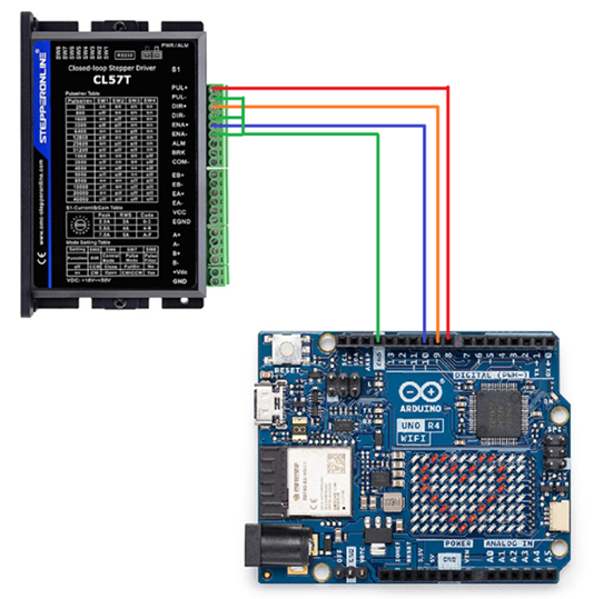 Wiring diagram: Arduino to CL57T driver
